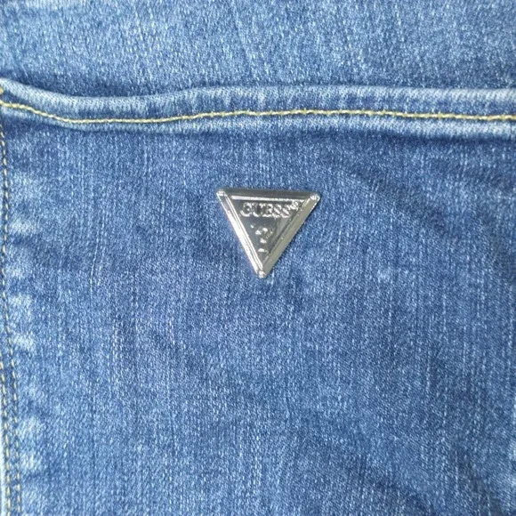 GUESS Sexy Curve Denim Jeans Womens XS Blue Tapered Y2K Aesthetic Glam Chic NWT - Picture 7 of 7